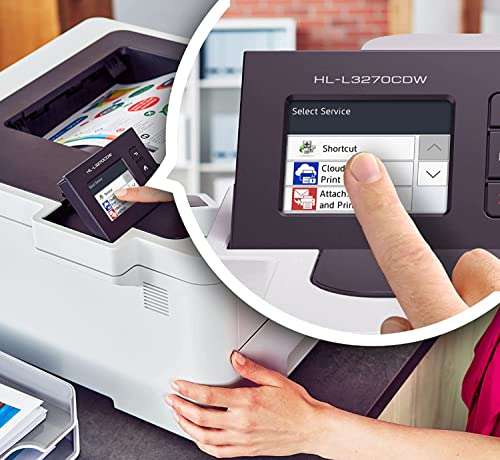 Brother Color HL-L3270CDW Compact Wireless Digital Laser Printer with NFC - Print Only - 25 ppm, 2400 x 600 dpi, 2.7" Color Touchscreen, Auto Duplex Printing, 250 Sheet, Ethernet, Tillsiy 4