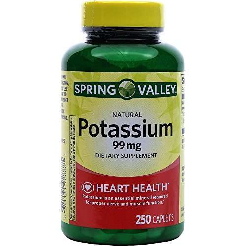Spring Valley Potassium 99 mg from Potassium Gluconate 595 mg (250 Count) 1