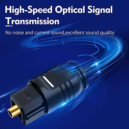3-Pack Optical Audio Cable(6FT), Fiber Optic Cable with 24k Gold-Plated Connectors Digital Audio Cable Compatible with Home Theater, Sound Bar, TV, PS4, Xbox, Playstation, Digital Optical Audio Cable 4