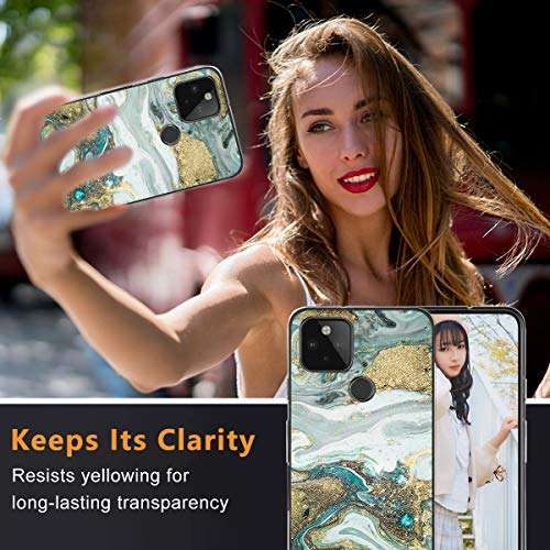 for Google Pixel 4a 5G Case Flow Pattern Marble Transparent Slim Anti-Scratches Protective Shell Shockproof Sports Rugged Cover Non-Slip Bumper Armor Case Compatible with Google Pixel 4a 5G (6) 4