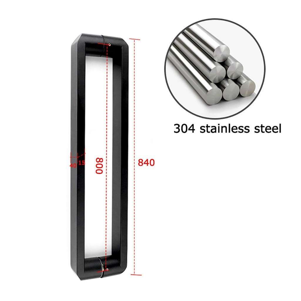 XLAHD 304 Stainless Steel Square Tube Glass Door Handle, Office Push-Pull Door Handle/Bathroom Shower Door Handle 84cmDIY Tools Hardware 3