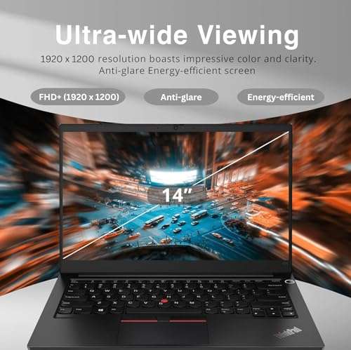 Lenovo ThinkPad E14 Gen 5 Business Laptop, 14" FHD+ Display, AMD Ryzen 7 7730U (Beat i7-1255U), 128GB RAM, 8TB SSD, FP Reader, Backlit Keyboard, HDMI, RJ45, Wi-Fi 6, Windows 11 Pro, Black 4