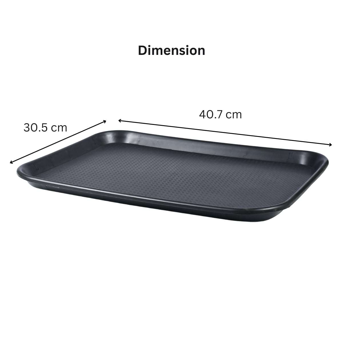 FP Plastic Serving Tray Set of 3, Black, 12x16, Multiuse for Home Kitchen, Restaurants, Cafeteria, Food Tray 6