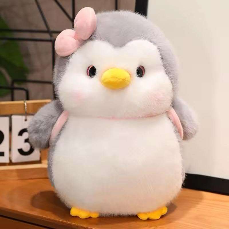 SCOOBA Adorable Penguin Soft Toy with Bag 35cm (Grey Penguin with Bag) 5