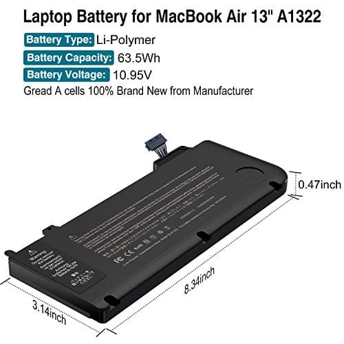 BND A1322 Laptop Battery Replacement for Mac Book Pro 13 inch A1278(Mid 2009, Mid 2010, Early and Late 2011, Mid 2012 Version),fit MB990LL/A MB991LL/A MC374LL/Al MC724LL/A MD314LL/A MD101LL/A 4