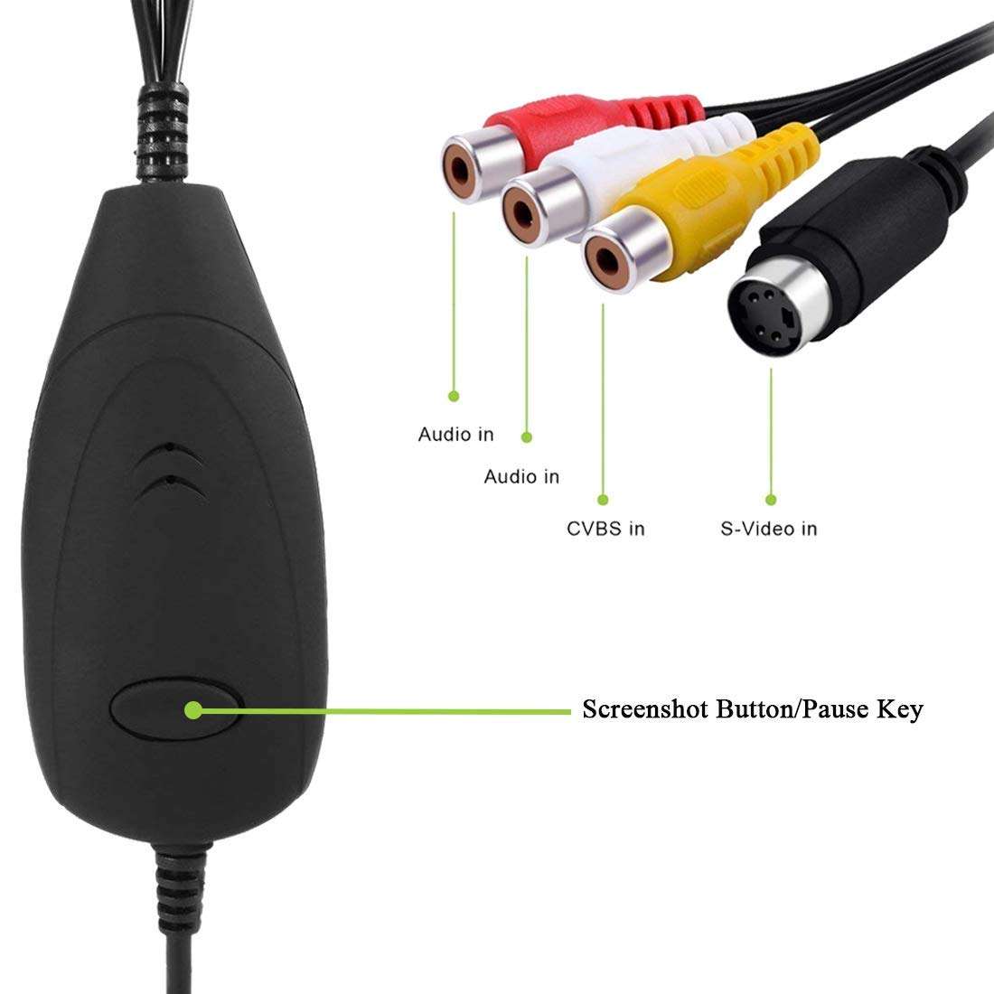 Andthere VHS to Digital Converter for Windows 10, USB2.0 Video Audio Capture Card, VHS to DVD Converter 2