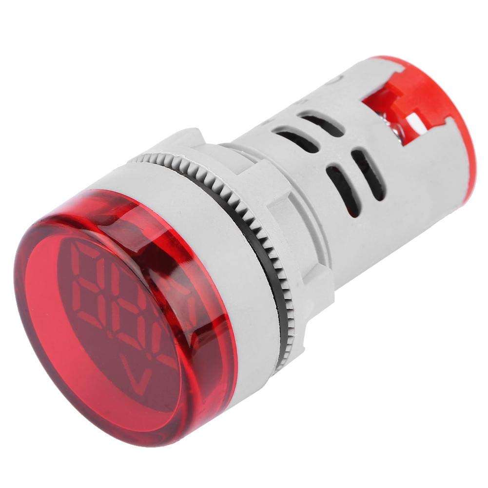 Round LED Light Lamp AC Digital Display Voltmeter Indicator Meter Gauge Tester Volt Monitor Light Panel ST16V(red) 3