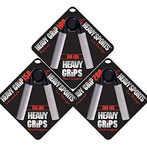 Heavy Grips Hand Grippers - Set of 3 Non-Slip - 100lb, 150lb, 200lb – Effectively Train Your Hand Grip Strength - Targeted Forearm, Wrist & Hand Exercises – Advanced Hand Grip Strengtheners 1