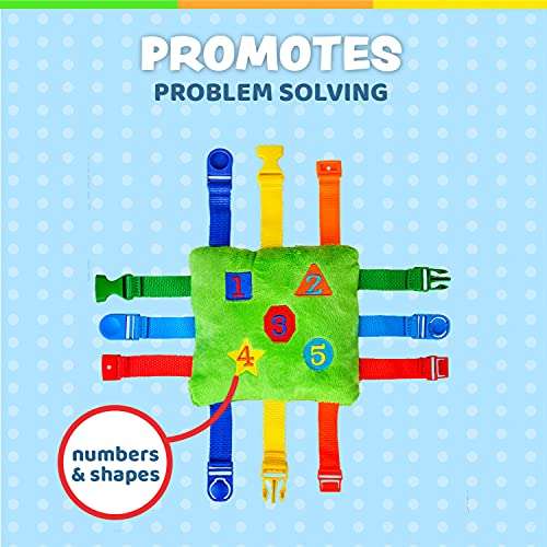 Buckle Toys - Buster Square - Learning Activity Toy - Develop Fine Motor Skills and Problem Solving - Toddler Travel Essential - Educational Classroom Must Have 3