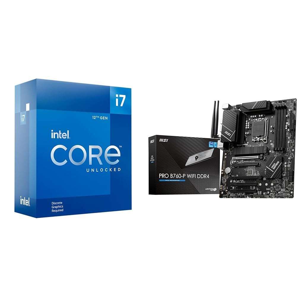 Intel Core i7-12700KF Gaming Desktop Processor + MSI PRO B760-P WiFi DDR4 ProSeries Motherboard 1