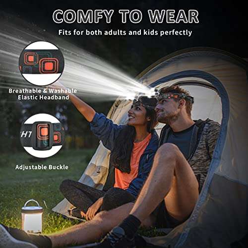 JIMEJV USB Rechargeable Headlamp 12000 Lumen Ultra Bright LED Work Headlight, 4 Modes Waterproof Head Lamp Best Headlamps for Adults, Camping, Outdoors & Hard Hat Work Zoomable Headlight (Sliver) 6