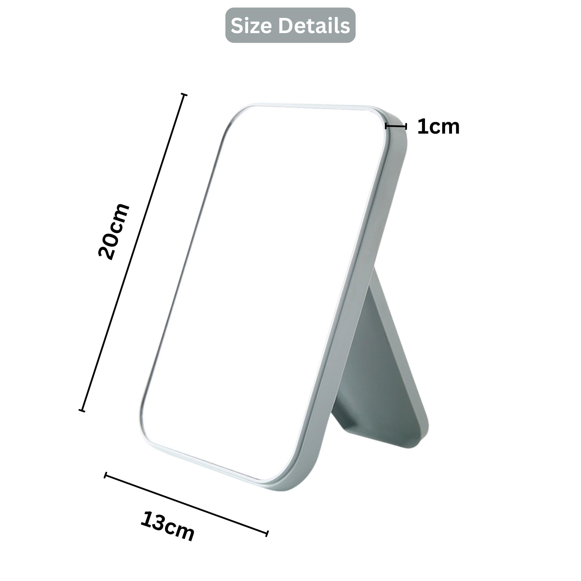 TOMATUS Hand Mirror | Glass Rectangle Cosmetic Standing Mirror for Makeup, Portable for Travel, Camping, Home (Blue - Pack of 1, Rectangular, Floor Mount, Framed) 4