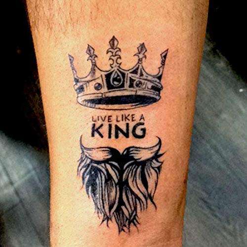 Voorkoms Like a King Mom Dad Men and Women Waterproof Temporary Body Tattoo