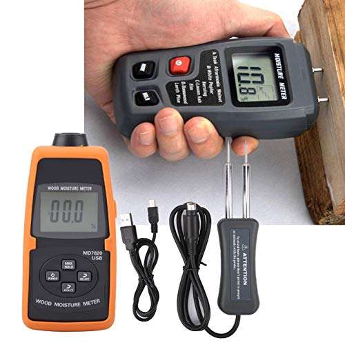 Digital Moisture Meter, Digital USB Humidity Water Wood Moisture Meter, Damp Tester Temperature Meter, Dampness Meter for Wall Firewood 3