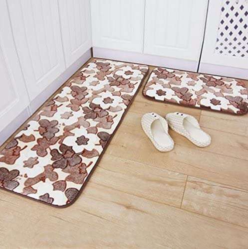 WorldCare® 2Pcs Modern Kitchen Cheaper Anti-Slip Area Rugs Living Room Balcony Bathroom Carpet Set Doormat Bath Mats : Style 23 1