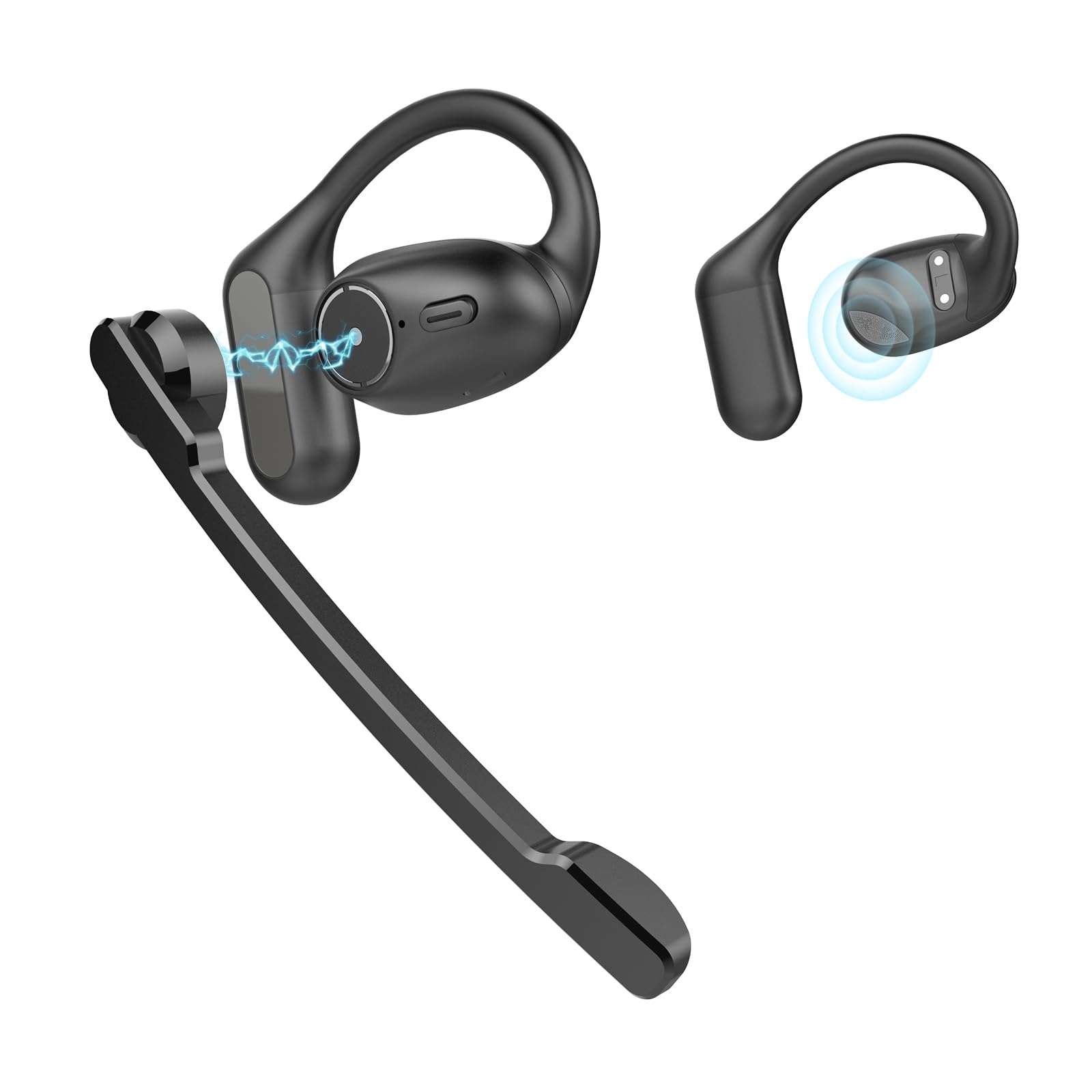 Msgannc Open-Ear Business Bluetooth Headset : Features a Detachable Microphone and a Multi-Microphone Design for Ultra-Clear Calls. Bluetooth 6.0, Suitable Office use,Driving,Meetings 1