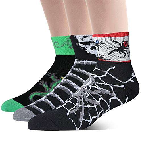 LIN Men's CoolMax Cycling Socks -Performance Moisture Wicking Ankle Socks for Mountain Bike, Road Bicycle ,3 Pack 1