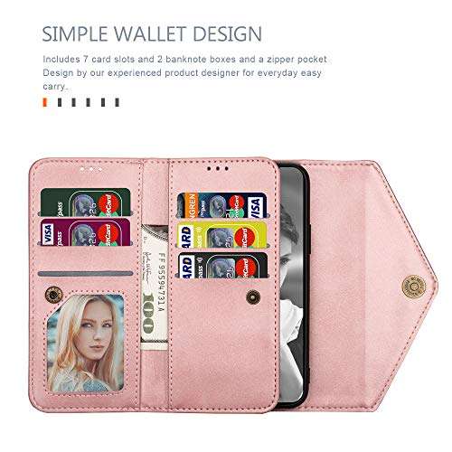 JZ [Zipper][Wrist Strap] Bag Design Wallet Case for Samsung Galaxy S21 Ultra 5G Protective PU Leather Flip Cover - Black 5