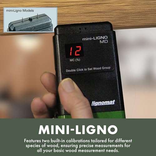 Lignomat Mini-Ligno MD - Pin Moisture Meter - Moisture Detector for Wood, Woodworking & Flooring - Humidity Detection & Moist Meter for Wall, Home Construction, Water Damage, Lumber Drying, Firewood 4