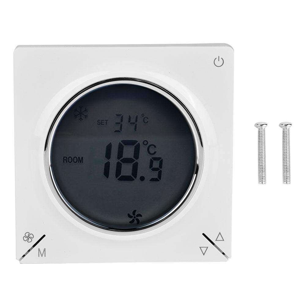 Air Conditioning Thermostats, Super Large LCD Screen Fan Coil Digital Display Thermostat Control Central Thermostat Cooling Heating Room Temperature Controller,Comfort and Energy Saving 5