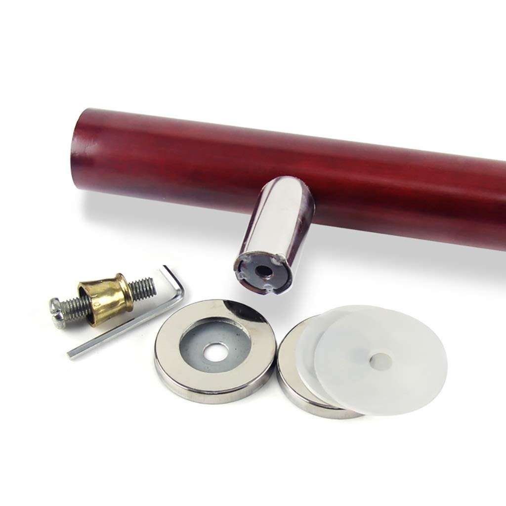 Glass Door Handle, Solid Wood Round Tube Commercial Push-Pull Door Handle/Home Sauna Door Handle - Wine Red, 3 Lengths (Size : Length 800mm/31.5inch) 3