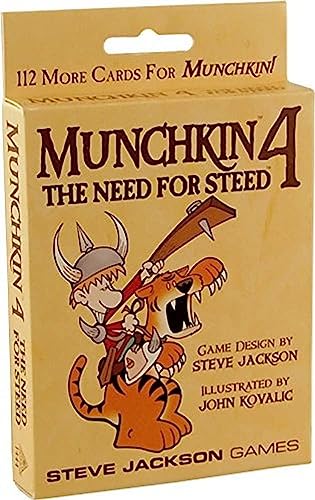 Munchkin 4 – The Need For Steed Card Game Expansion |112-Card Expansion | Adult, Kids, & Family Game | Fantasy Adventure RPG | Ages 10+ | 3-6 Players | Avg Play Time 120 Min | From Steve Jackson Games