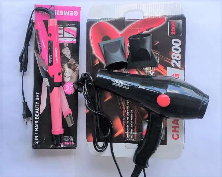 HAIR DRYER V&G PROFESSIONAL/SALON STYLE HAIR DRYER-2800 + 2IN1 HAIR STRAIGHTENER &CURLER-1818,FOR LONG BEAUTIFUL HAIR. COMPLETE HAIR GROOMING SET FOR WOMEN.COMBO SET.