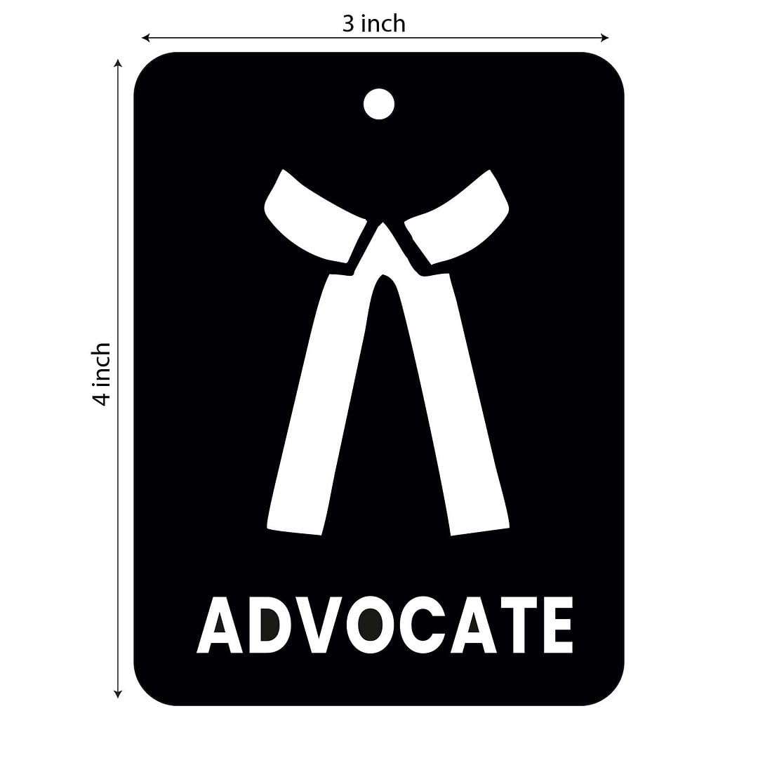 CVANU Acrylic Car Hanging Accessories ADVOCATE Embossed Both Side for Car Decoration(3" x4inch)_c1 5