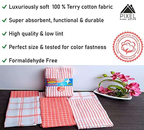 Generic Cleaning Cloth Multipurpose Kitchen Towels Cotton Dish Napkin - Machine Washable - Multi Coloured (Pack of 10) 4