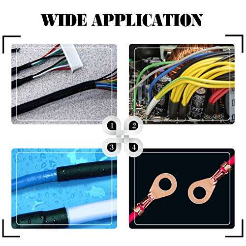 Glarks 300Pcs Open Barrel Wire Crimp Copper Ring Lugs Wire Crimp Terminal Connectors OT 5A 10A 20A 30A 40A 50A 60A 100A with Heat Shrink Tubing Assortment Kit for Auto Car Battery Cable Connector 6