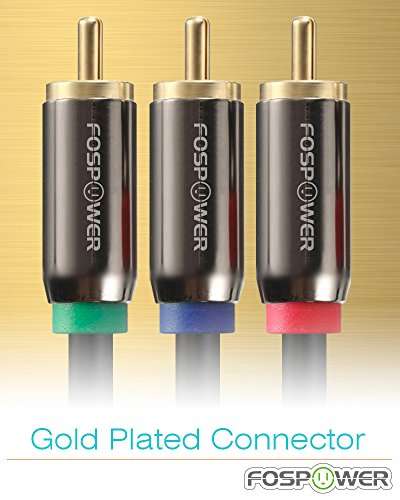 FosPower [3 FT] 3RCA Male to 3RCA Male RGB Plugs, YPbPr Component Video Connectors Cable for DVD Players, VCR, Camcorder, Projector, Game Console and More - (Red, Green, Blue) 2