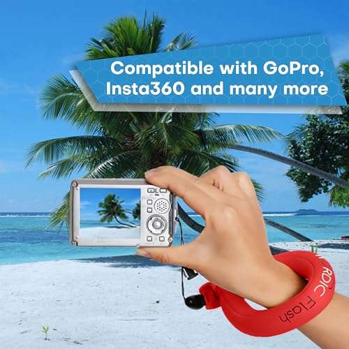 Nordic Lifting Camera Floats - Floating Wrist Strap for Underwater Camera, GoPro Accessories, Waterproof Phone Pouch, and Keychain for Boating - Pink & Red 4