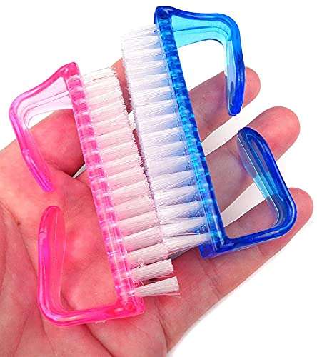 Shidara Big Handle Grip Nail Brush Fingernail Scrub for Toes and Nails Pedicure Cleaner | Multicolor | 6 Pieces