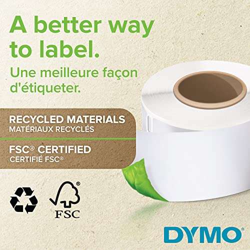 DYMO Authentic LW Large Multi-Purpose Labels for LabelWriter Label Printers & LW Multi-Purpose Labels for LabelWriter Label Printers, White, 1'' x 2-1/8'', 1 roll of 500 (30336) 3