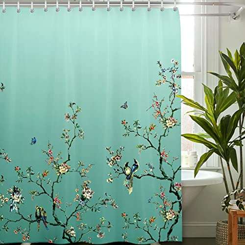 Floral Bathroom Shower Curtains Fabric Shower Curtain Waterproof Curtains for Bathroom Quick-Drying Kitchen Curtains Machine Washable with 12 Hooks-Gray 72" X 72''-Marbling 6