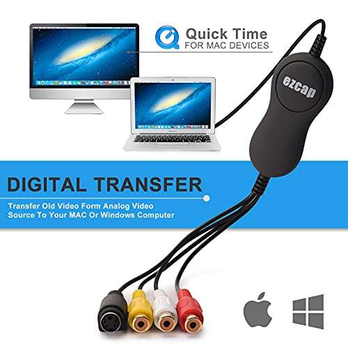 USB Video Capture Converter , VCR VHS to DVD, Analog Video to Digitize Digital PC for Windows and Mac OS 2