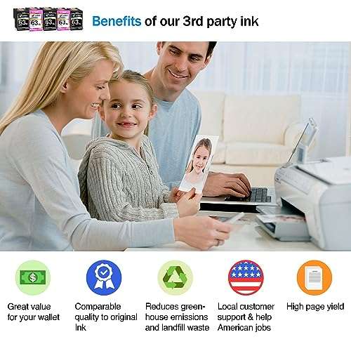 Cartlee Remanufactured Ink Cartridges Replacement for HP 63XL 63 XL for Envy 4512 4520 DeskJet 3632 2130 1110 1112 2132 3630 3634 3636 3637 OfficeJet 3830 3833 4650 4652 5255 5258 Printer Black, Color 2