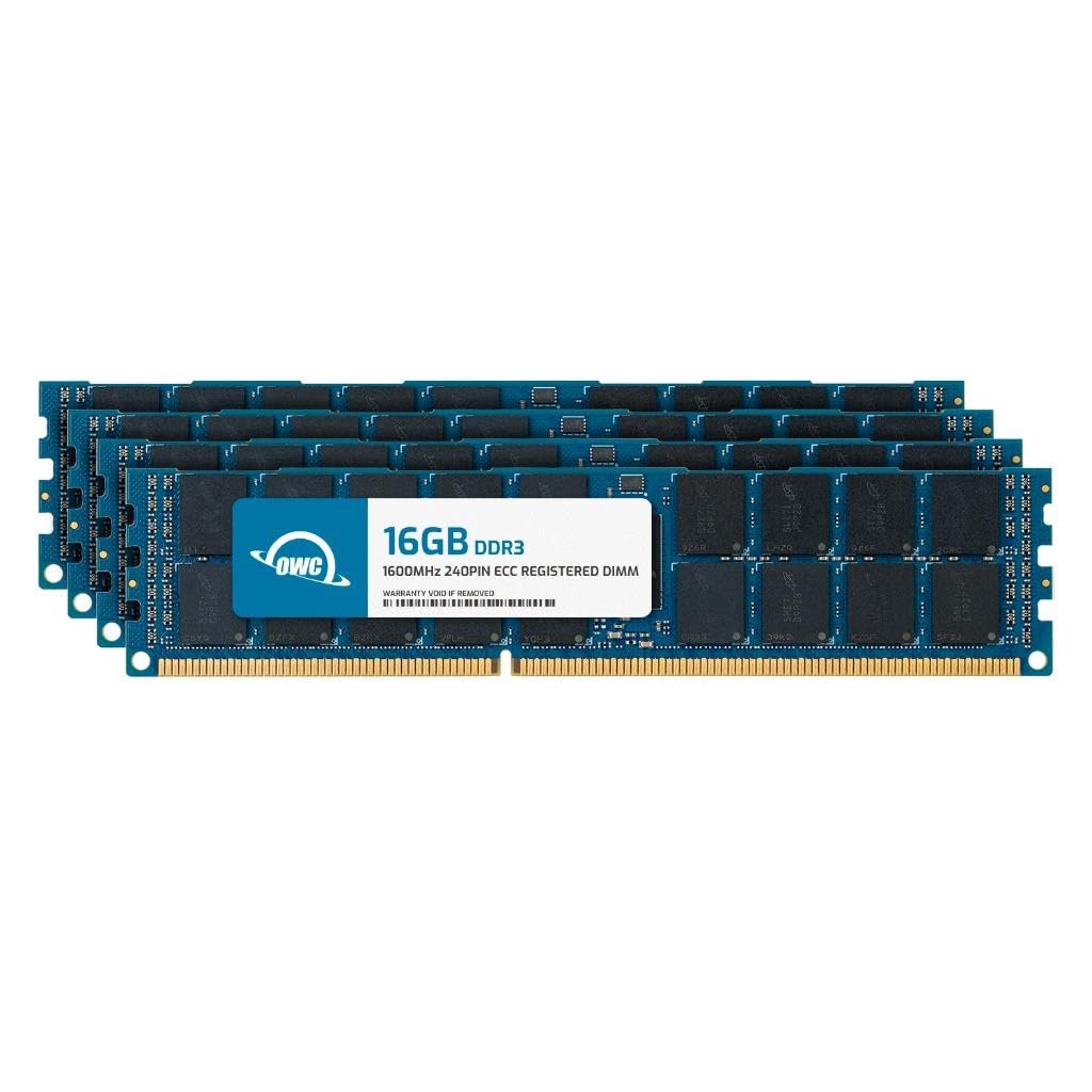 OWC 64GB (4x16GB) DDR3L 1600 PC3L-12800 CL11 2Rx4 240-pin 1.35V ECC Registered RDIMM Memory RAM Module Upgrade Kit Compatible with Supermicro Motherboard Series X9DBU X9DR3 X9DR7 X9DRD X9DRE