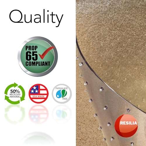 RESILIA Deluxe Clear Vinyl Floor Runner for Deep Pile Carpet - Non Slip & Stain Resistant Textured Mats - Waterproof Plastic Protector for Carpets, 27 Inches Wide x 6 Feet Long, Made in The USA 4