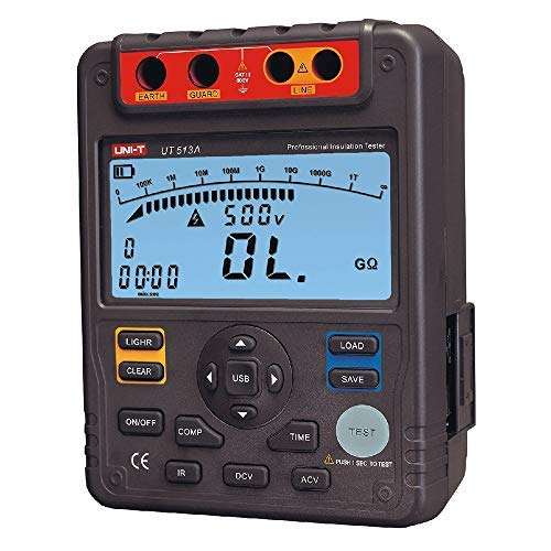 UT513A Insulation Resistance Tester Megohmmeter Voltmeter 5000V 1000G ohm w/USB Interface Earth Ground Meter 1