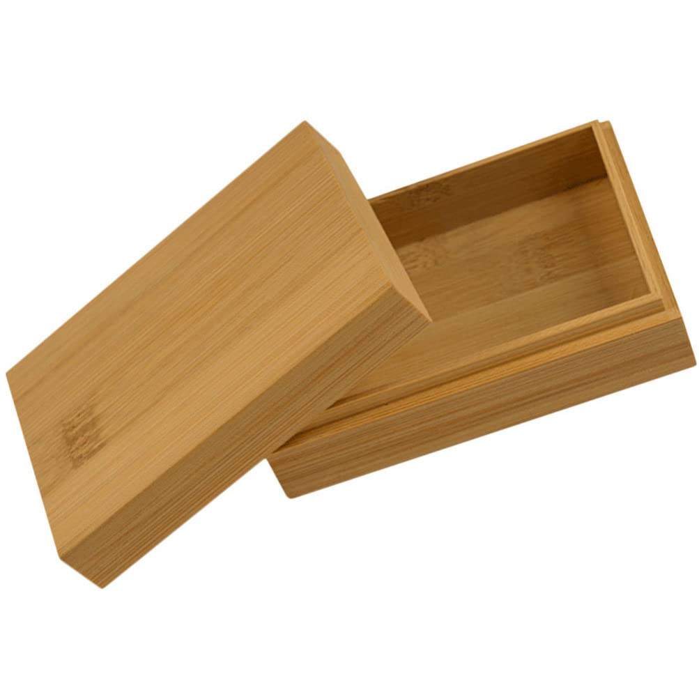 Zerodeko Wooden Playing Card Holder Box Playing Card Deck Container Rustic Card Storage for Poker Cards Bank Cards Business Cards Game Cards Khaki 1