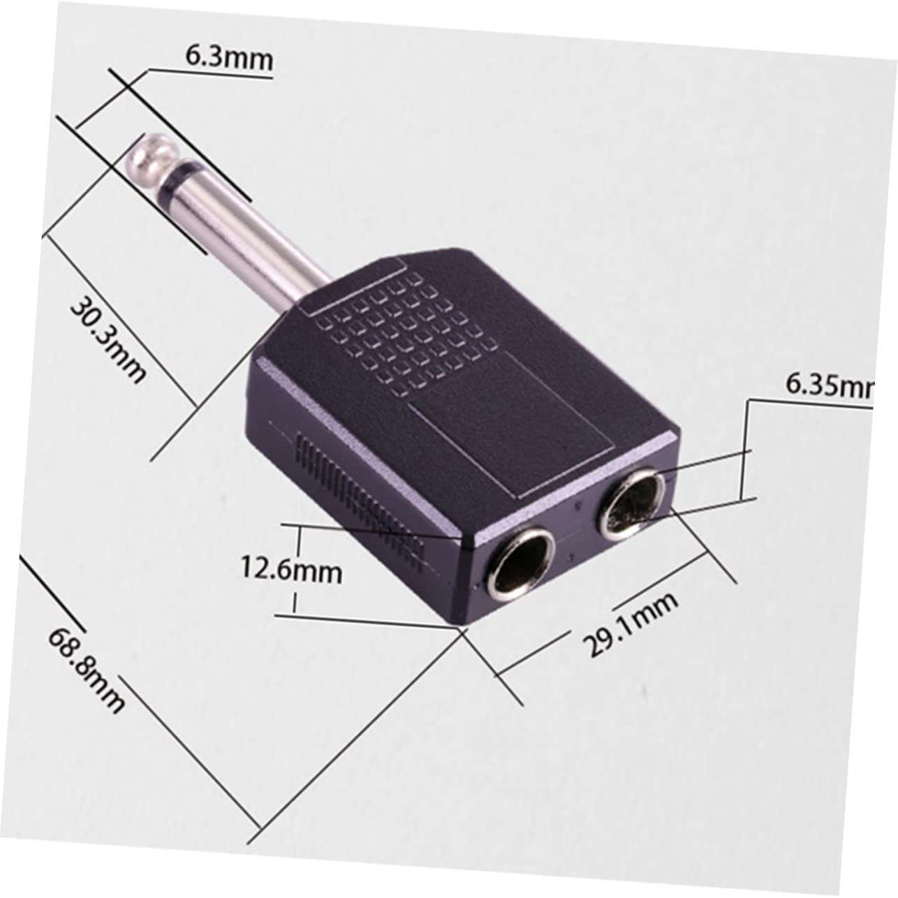 FELTECHELECTR 6.35mm Headphone Mic Splitter Adapter Audio Converter 2pcs Set Black Audio Adapter Cable 4