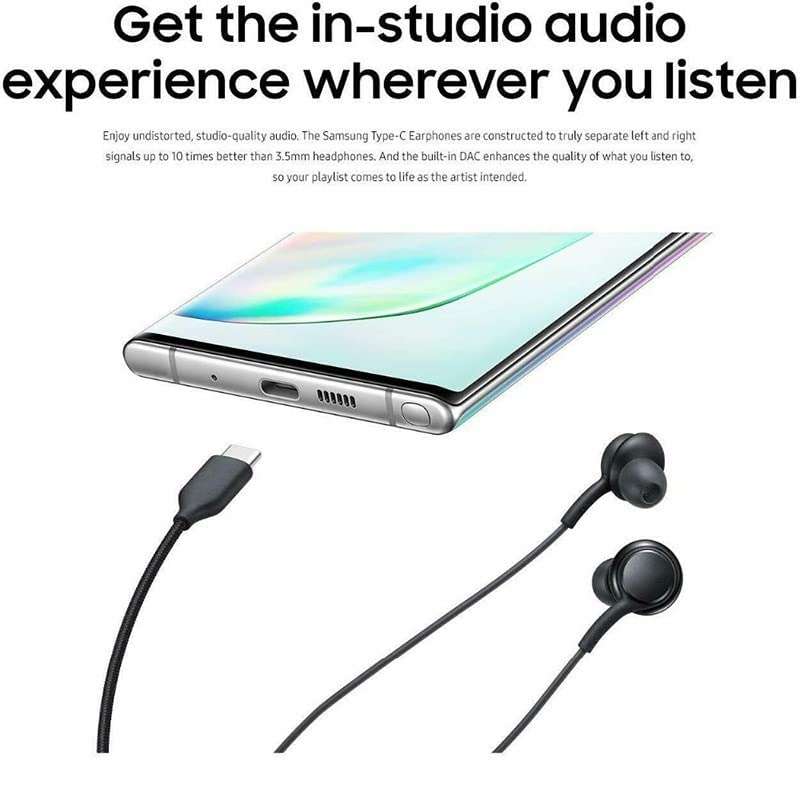 Earphones Headphones for Oppo K10 Pro Earphone Original Like Wired Stereo Deep Bass Head Hands-free Headset Earbud With Built in-line Mic, With Premium Quality Good Sound Call Answer/End Button, Music 3.5mm Aux Audio Jack (TYPE C ACK, Black) 5