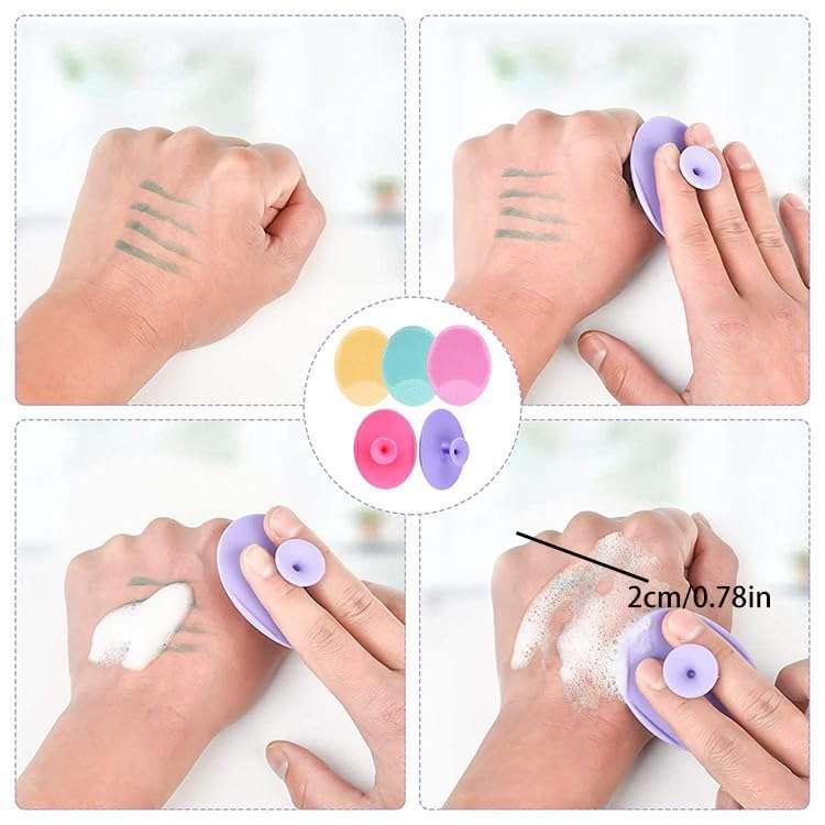 KitchenFest® Silicone Face Massager Baby Shower Shampoo Exfoliating Scrubber Skin Care Beauty Health Hygien Suction Cup Cleaning Brush, Multicolor (4) 5