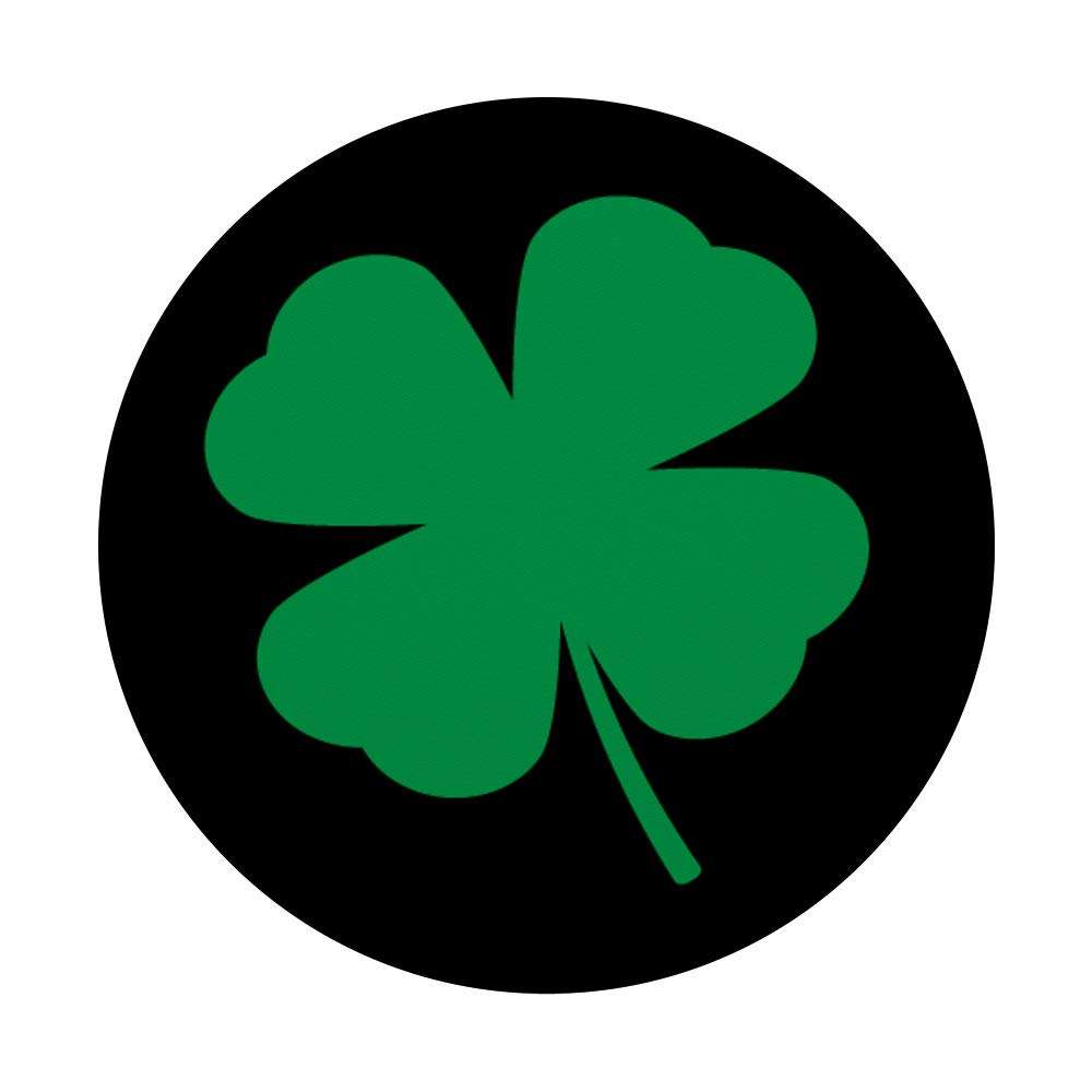 SHAMROCK FOUR LEAF CLOVER LUCKY GREEN AND BLACK PHONE GRIP PopSockets PopGrip: Swappable Grip for Phones & Tablets 3