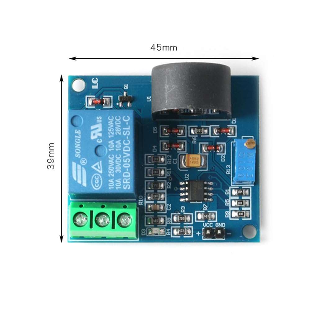 HiLetgo 2pcs 5A AC Current Sensor Current Detection Sensor Relay 5V AC Current Relay Module AC Sensor AC Current Relay Switch with Over Current Protection 5