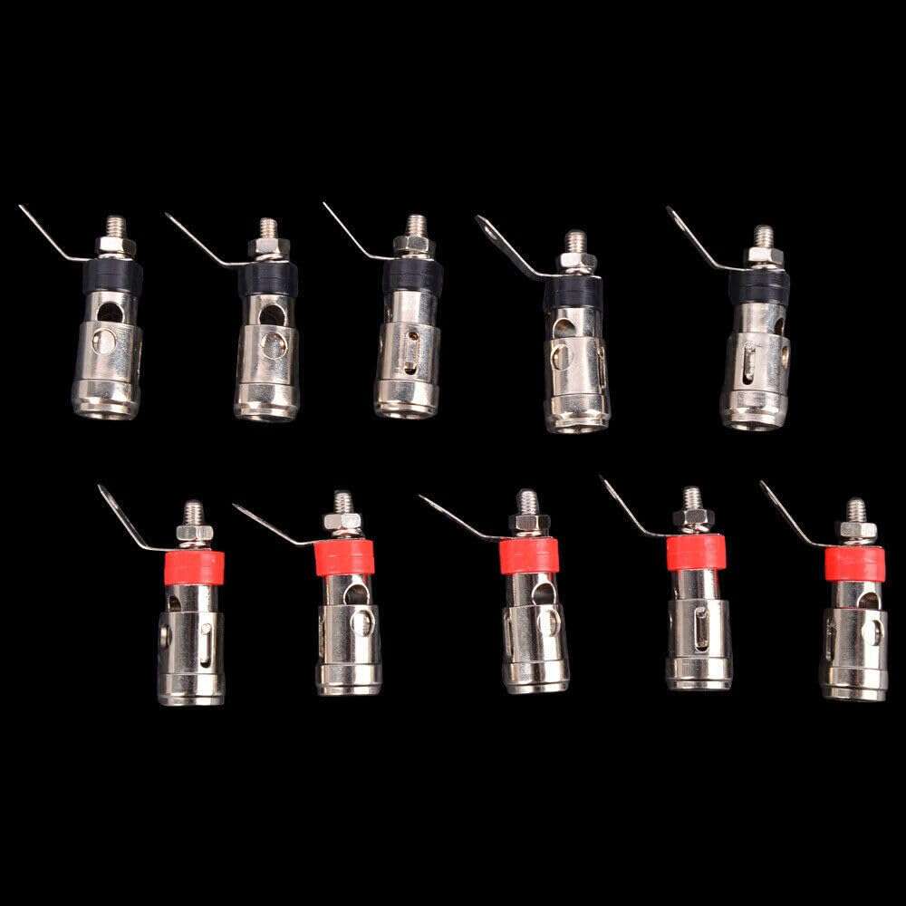 TEAMWILL 10PCS Speaker Audio AMP Terminal Binding Post Spring Loaded Type Nickel Plated 3