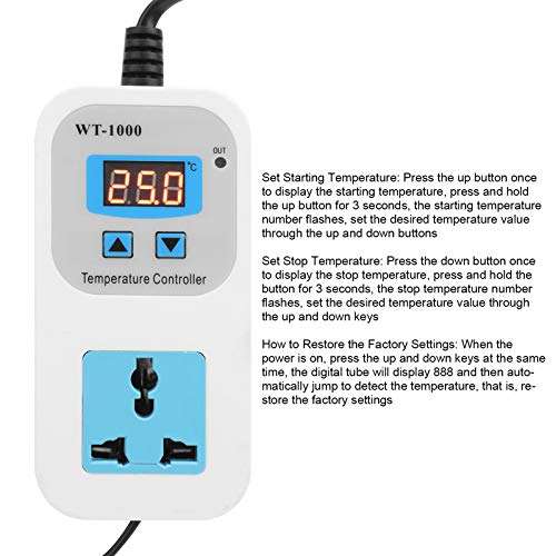 Electronic Temperature Controller, Automatic 110-220V Wiring Input and Output Design Widely Used in The Field of Incubation, Equipment Chassis(U.S. regulations) 4