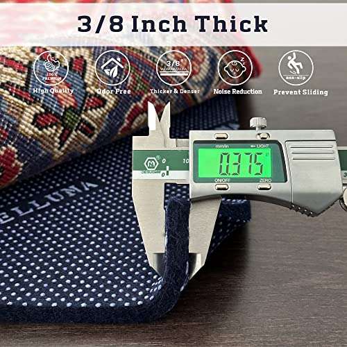 DELLUNA Non-Slip Area Rug Pad 2'x6', 3/8" Thick Double Side Rubber + Felt, Premium Deluxe Cushioned- Safe for All Floors, Adds Comfort and Protection, Ultra Strong Grip, Stop Rug from Moving. 3