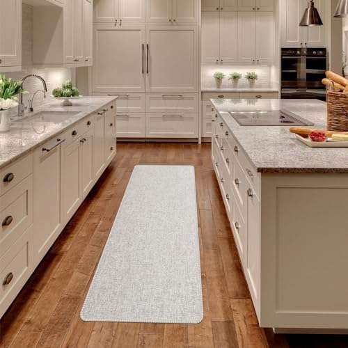 Yancorp 17"x48" Ultra Thin Long Bathroom Rugs,Low Profile Long Bath Mat Non Slip Fit Under Door Absorbent Washable Indoor Door Mat Shower Sink 2